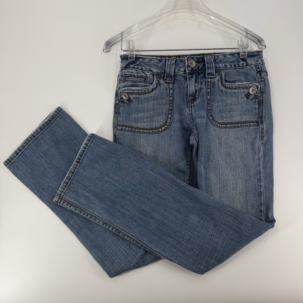 Aeropostale Chelsea Bootcut Jeans Womens Size 5/6 Regular Light Wash Blue Denim